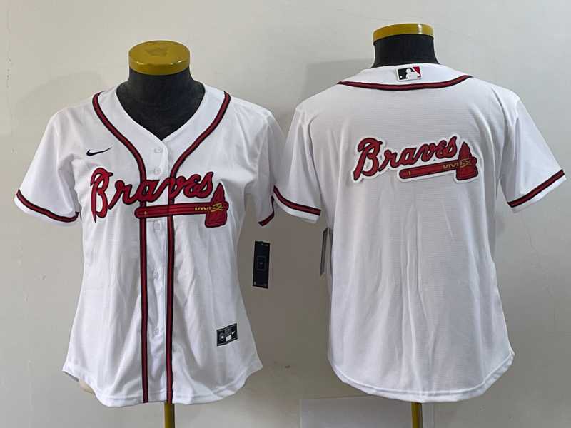 Women%27s Atlanta Braves Blank White Stitched MLB Cool Base Nike Jersey1->mlb womens jerseys->MLB Jersey